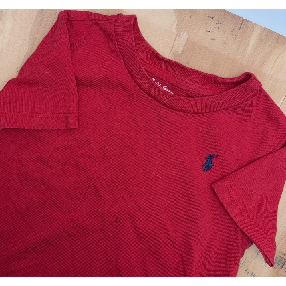 Polo Ralph Lauren Baby Toddler T Shirt Red 18 Months Embroidered‎ Pony Flaw